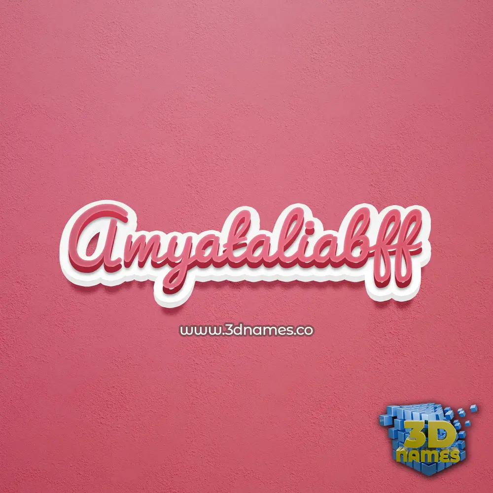 amyataliabff in Red Scribble style - 3D name wallpaper