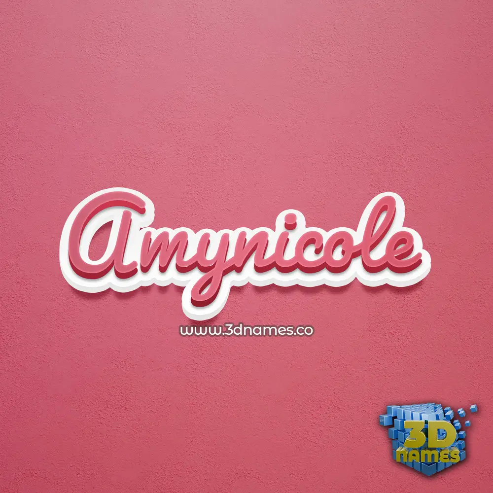 amynicole in Red Scribble style - 3D name wallpaper