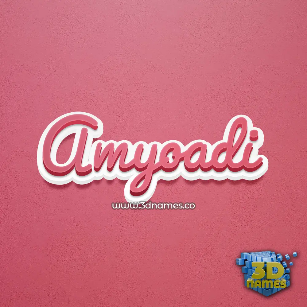 amyoadi in Red Scribble style - 3D name wallpaper