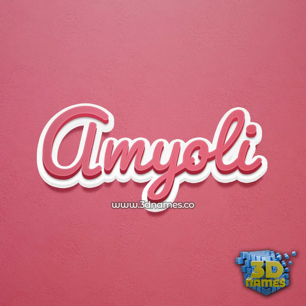 amyoli in Red Scribble style - 3D name wallpaper