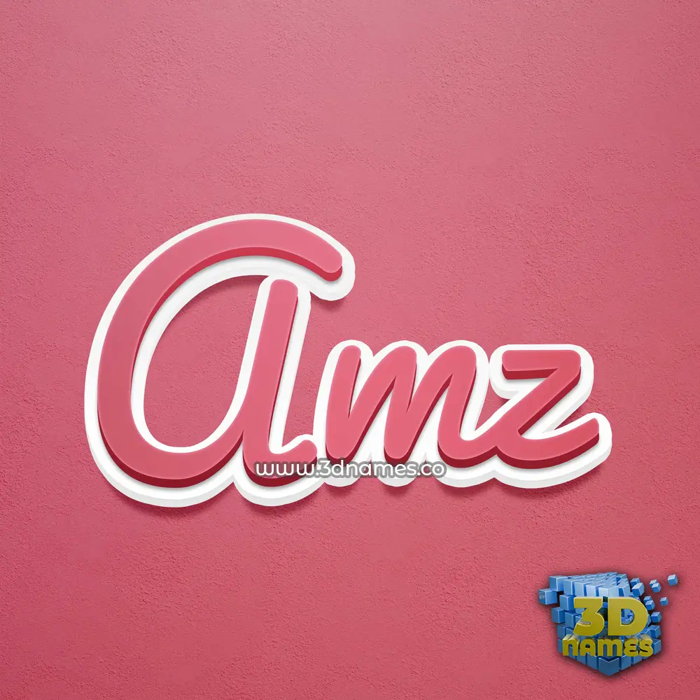 amz in Red Scribble style - 3D name wallpaper