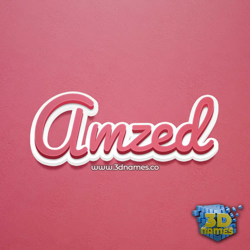 amzed in Red Scribble style - 3D name wallpaper