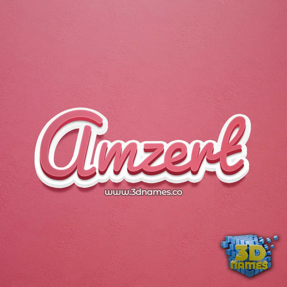 amzert in Red Scribble style - 3D name wallpaper