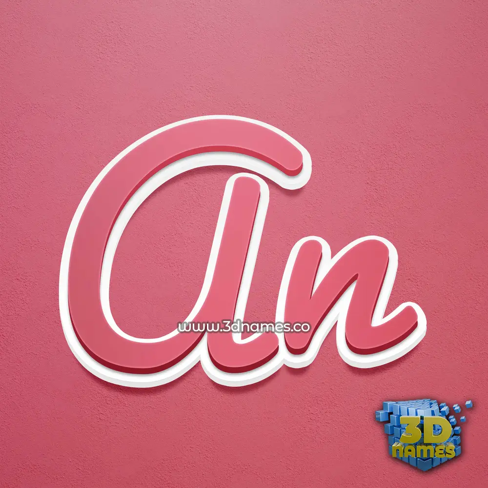 an in Red Scribble style - 3D name wallpaper