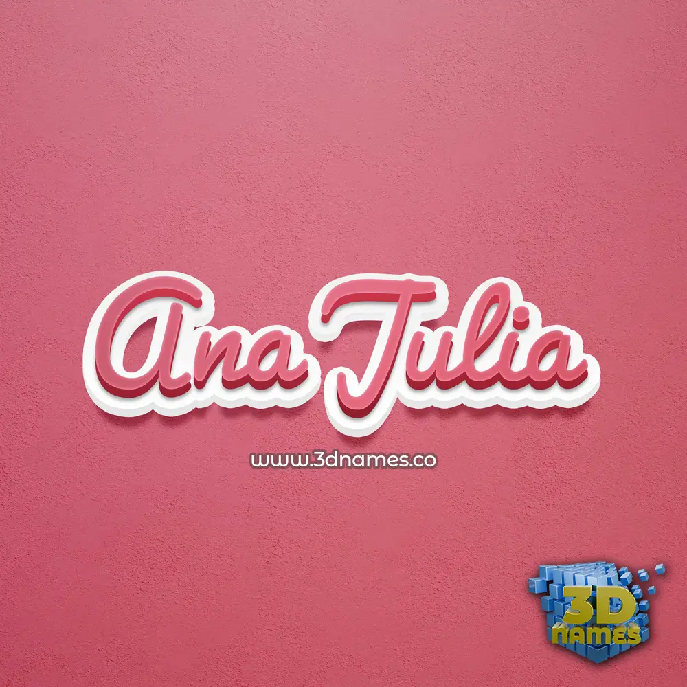 ana julia in Red Scribble style - 3D name wallpaper
