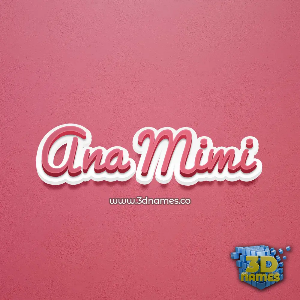 ana mimi in Red Scribble style - 3D name wallpaper