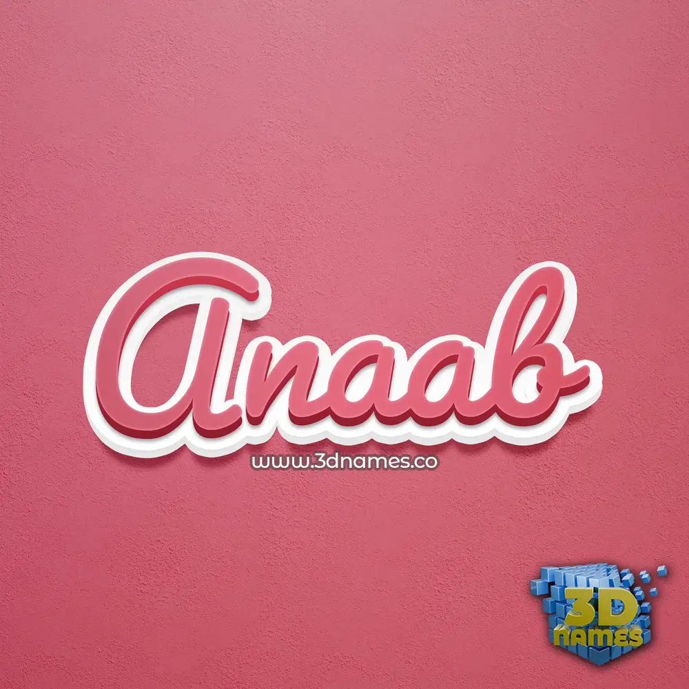 anaab in Red Scribble style - 3D name wallpaper