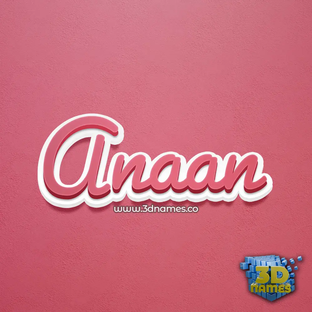 anaan in Red Scribble style - 3D name wallpaper