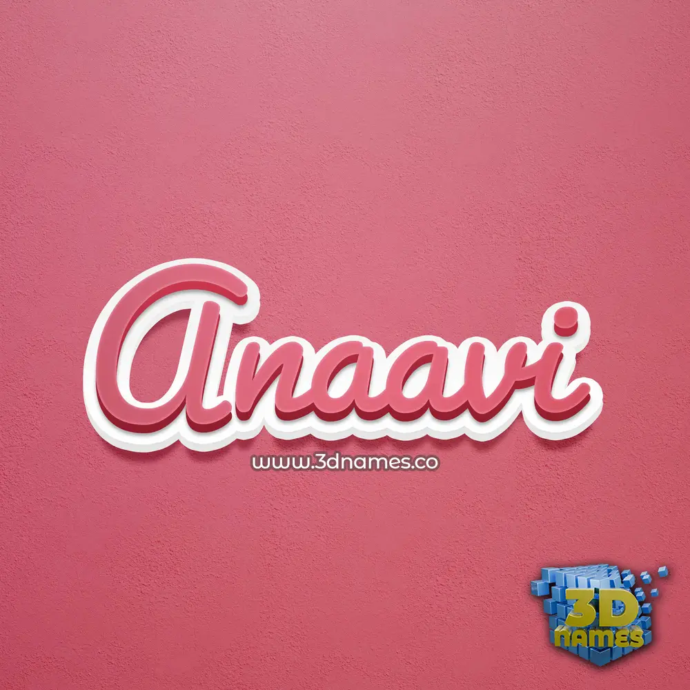 anaavi in Red Scribble style - 3D name wallpaper