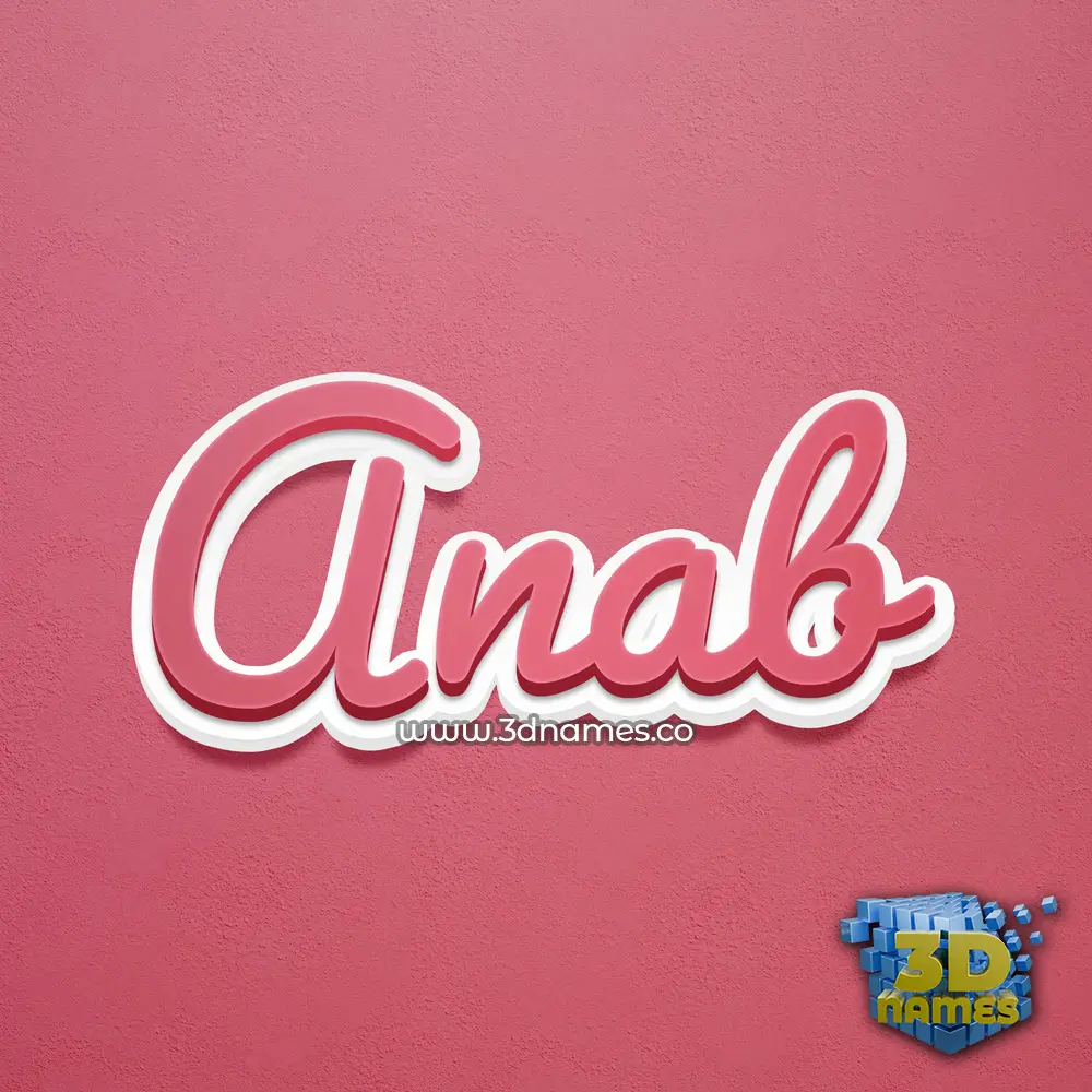 anab in Red Scribble style - 3D name wallpaper