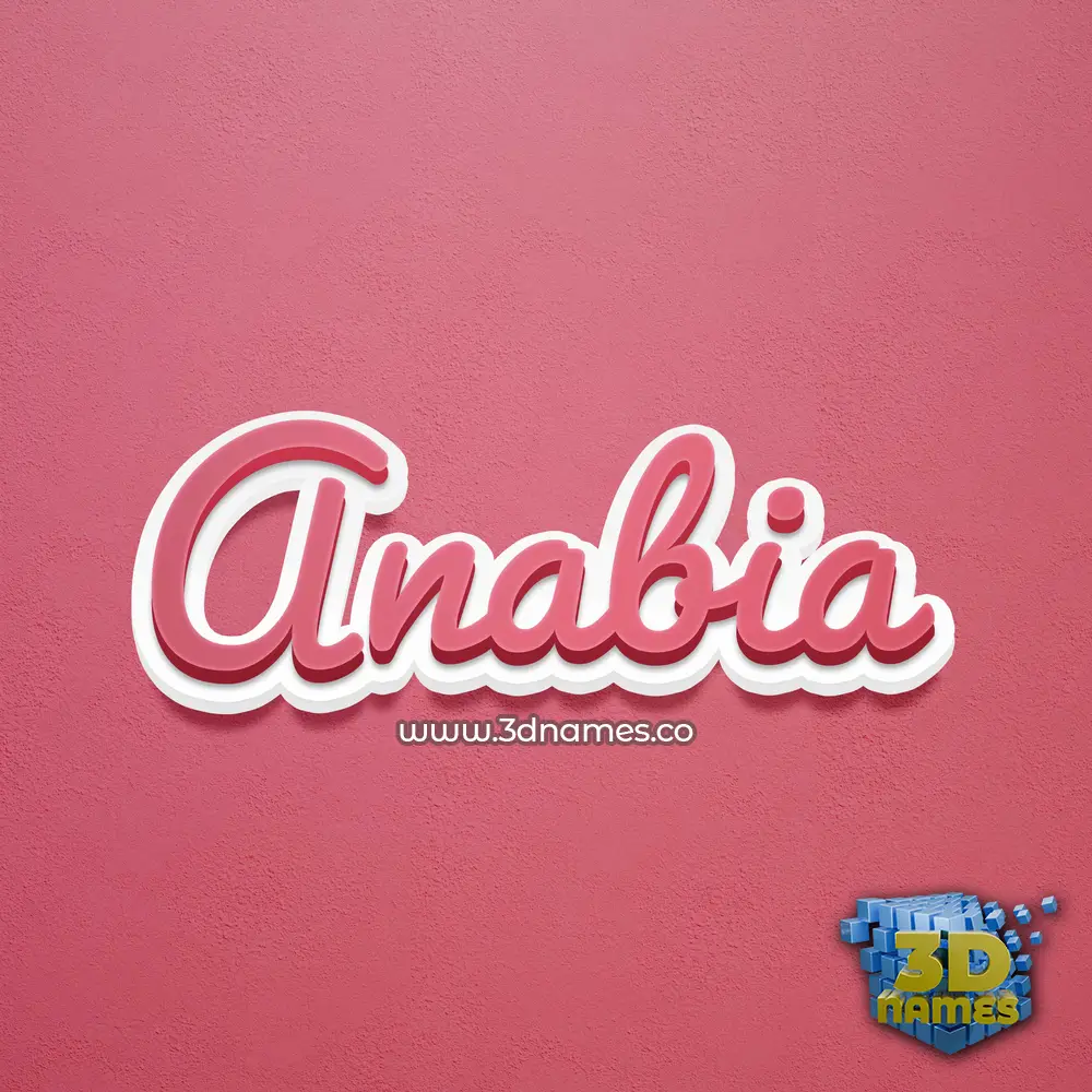 anabia in Red Scribble style - 3D name wallpaper