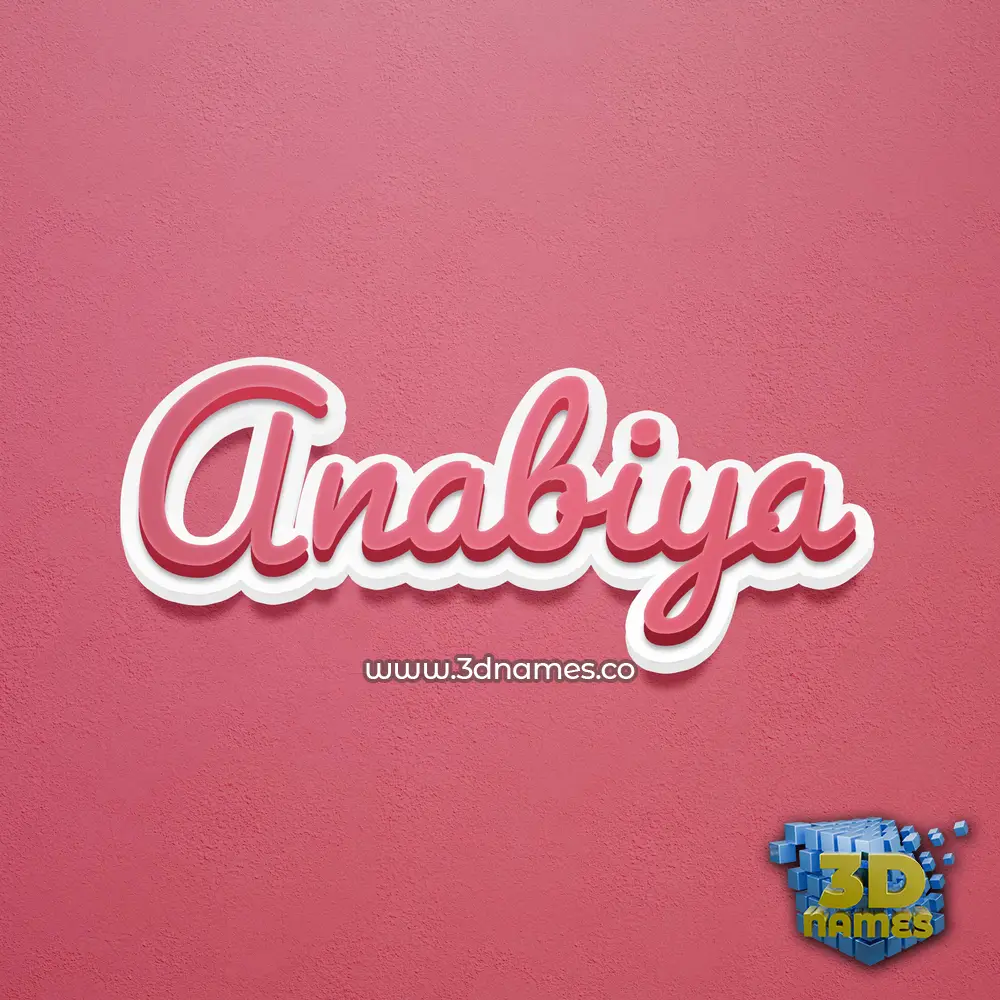 anabiya in Red Scribble style - 3D name wallpaper
