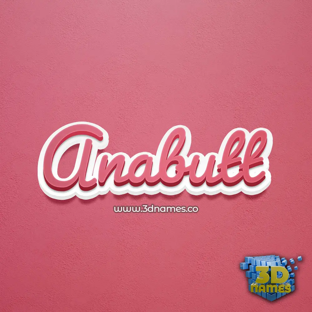 anabutt in Red Scribble style - 3D name wallpaper