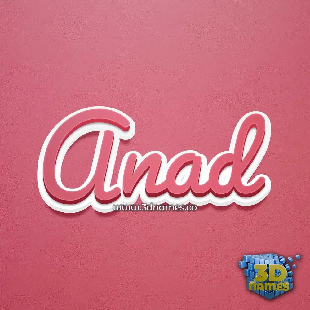 anad in Red Scribble style - 3D name wallpaper