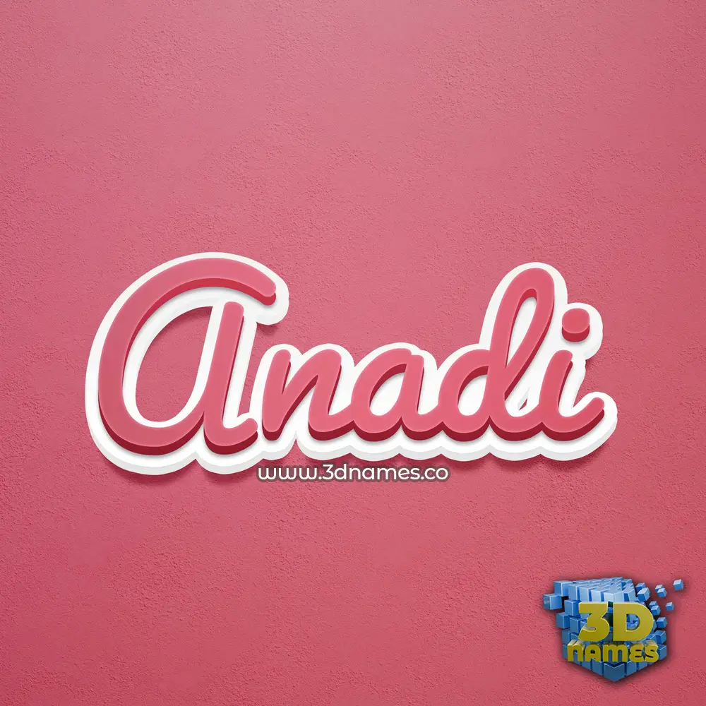 anadi in Red Scribble style - 3D name wallpaper