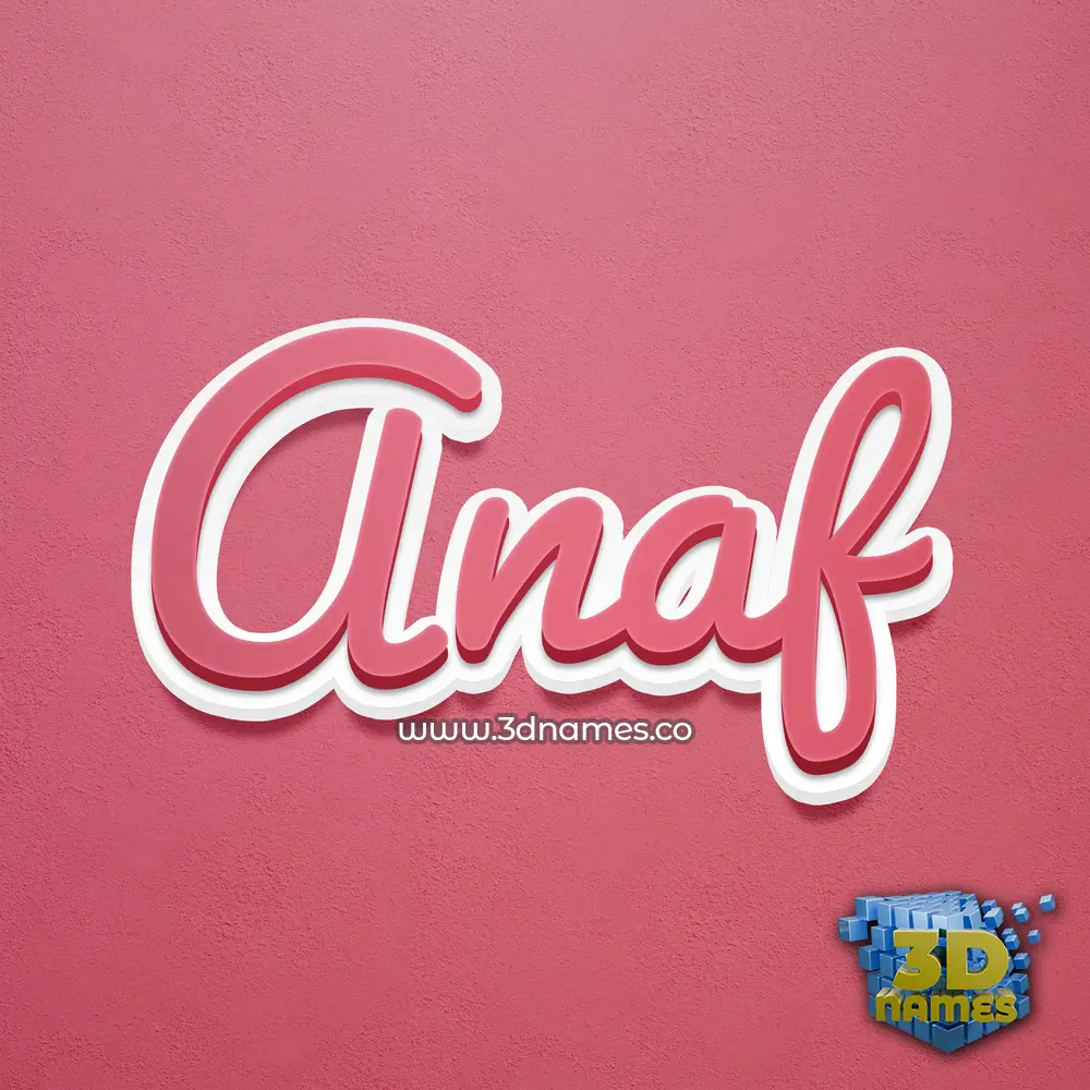 anaf in Red Scribble style - 3D name wallpaper