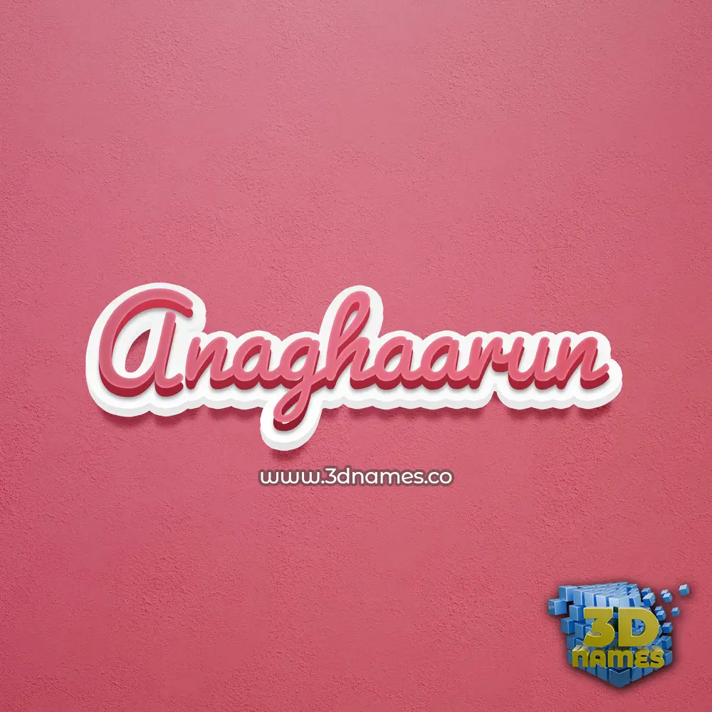 anaghaarun in Red Scribble style - 3D name wallpaper