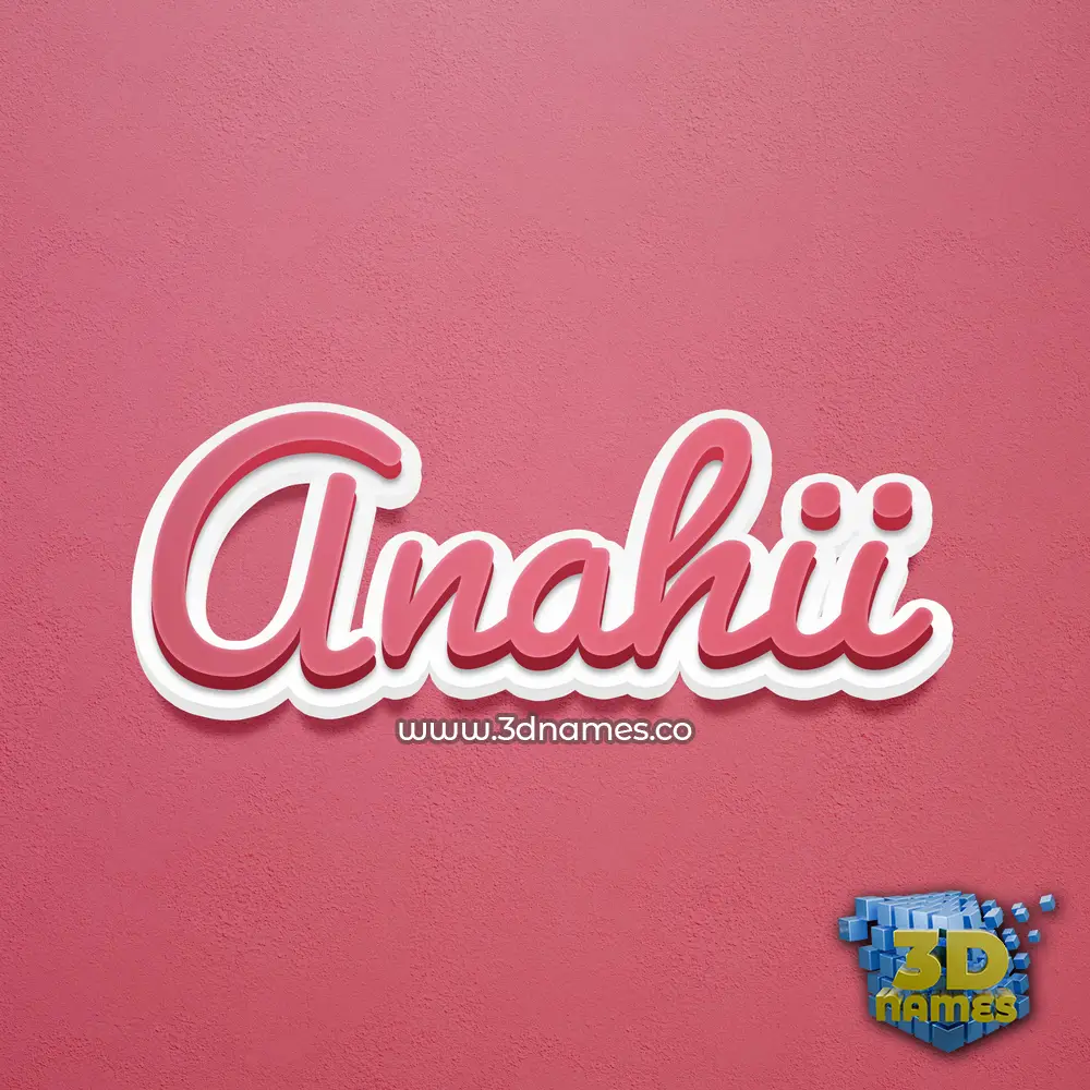 anahii in Red Scribble style - 3D name wallpaper