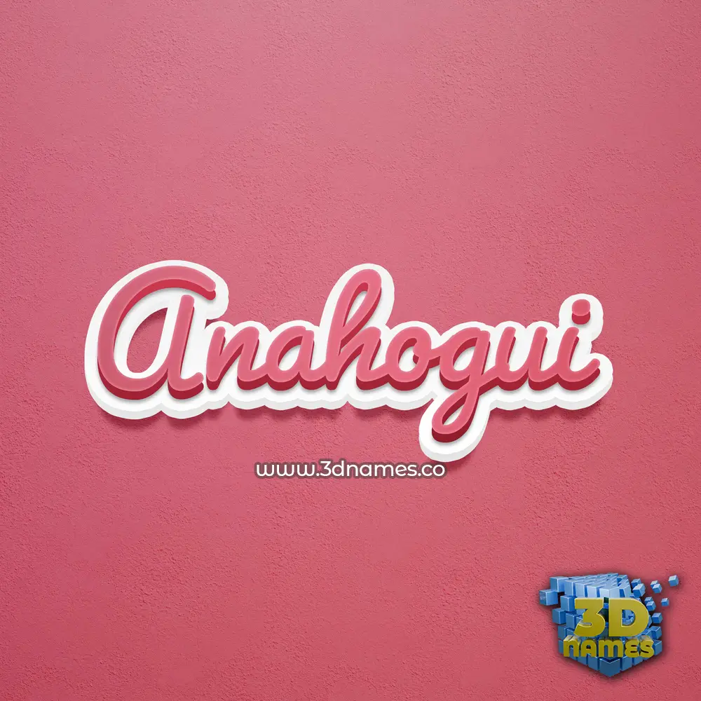 anahogui in Red Scribble style - 3D name wallpaper
