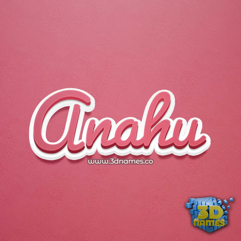 anahu in Red Scribble style - 3D name wallpaper