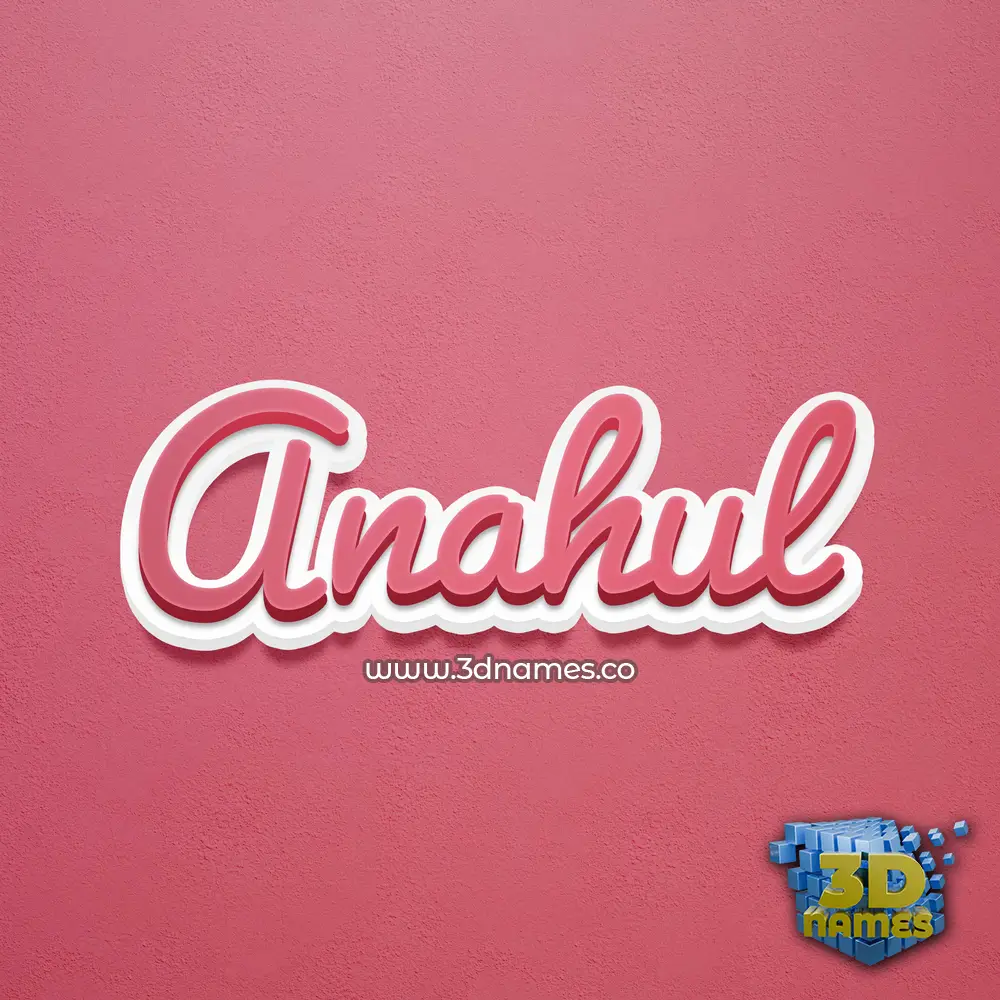 anahul in Red Scribble style - 3D name wallpaper