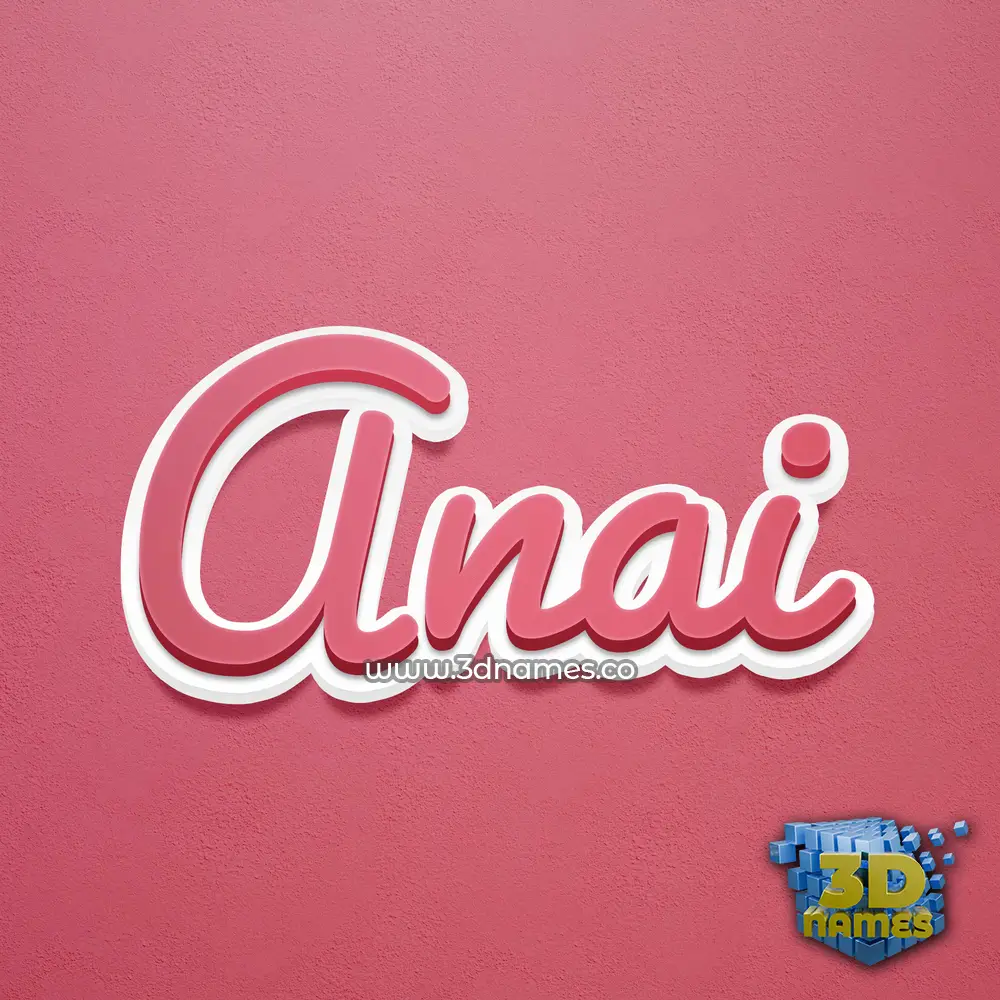 anai in Red Scribble style - 3D name wallpaper