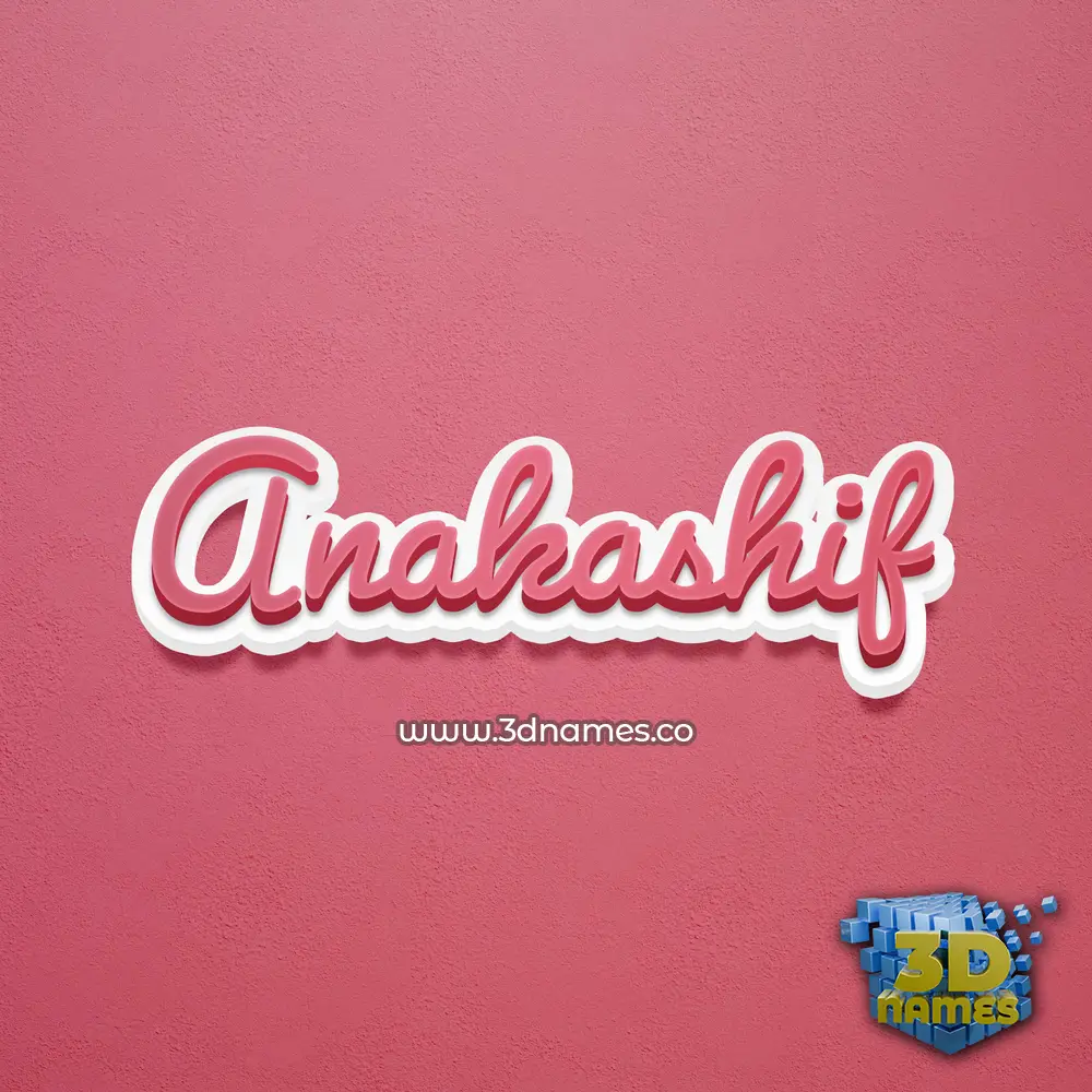 anakashif in Red Scribble style - 3D name wallpaper