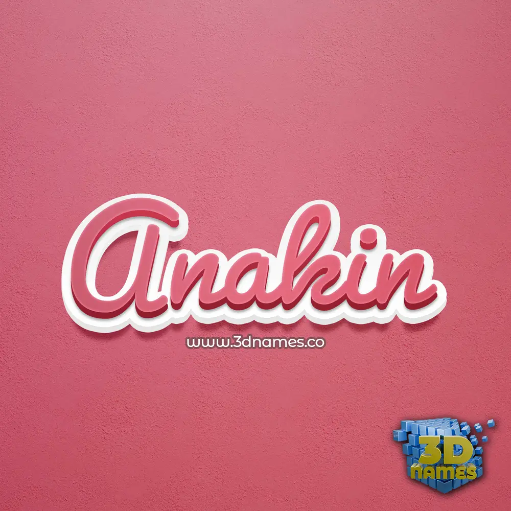 anakin in Red Scribble style - 3D name wallpaper