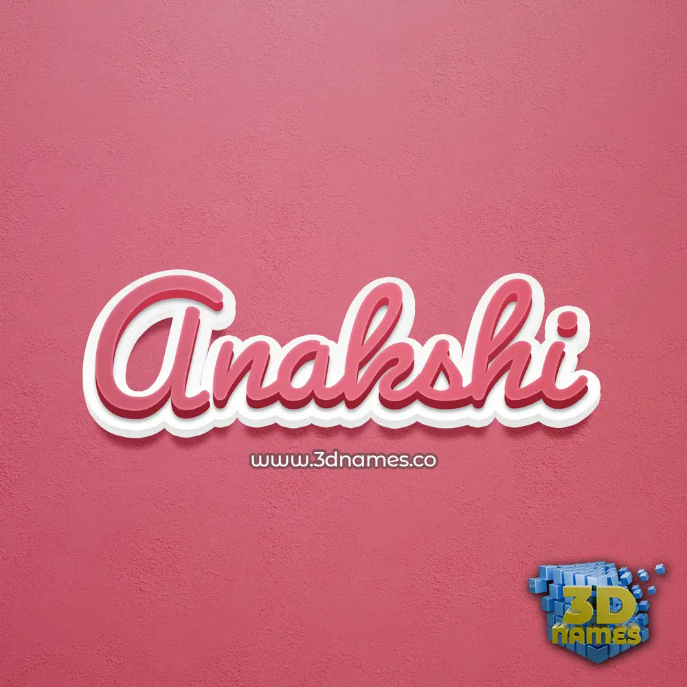 anakshi in Red Scribble style - 3D name wallpaper
