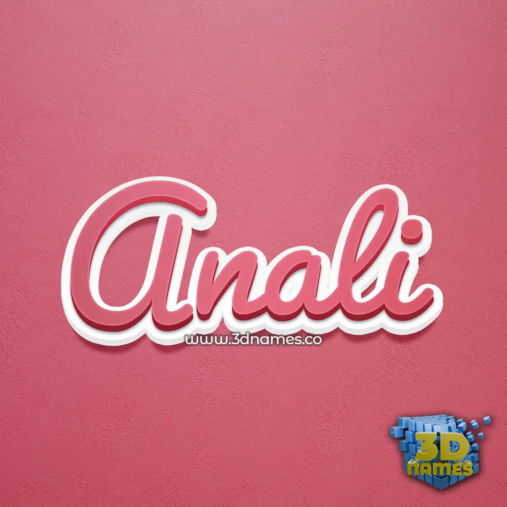 anali in Red Scribble style - 3D name wallpaper