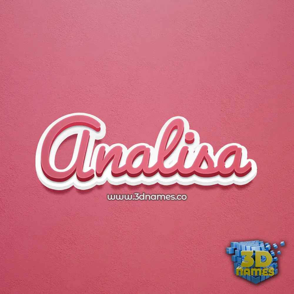 analisa in Red Scribble style - 3D name wallpaper