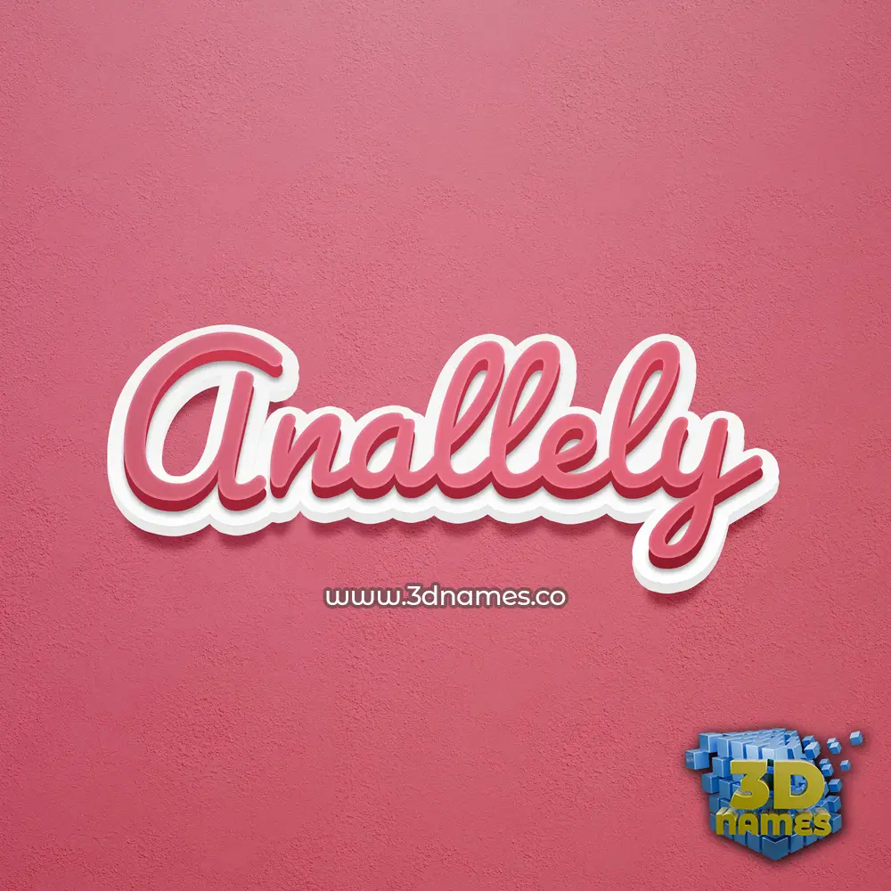 anallely in Red Scribble style - 3D name wallpaper