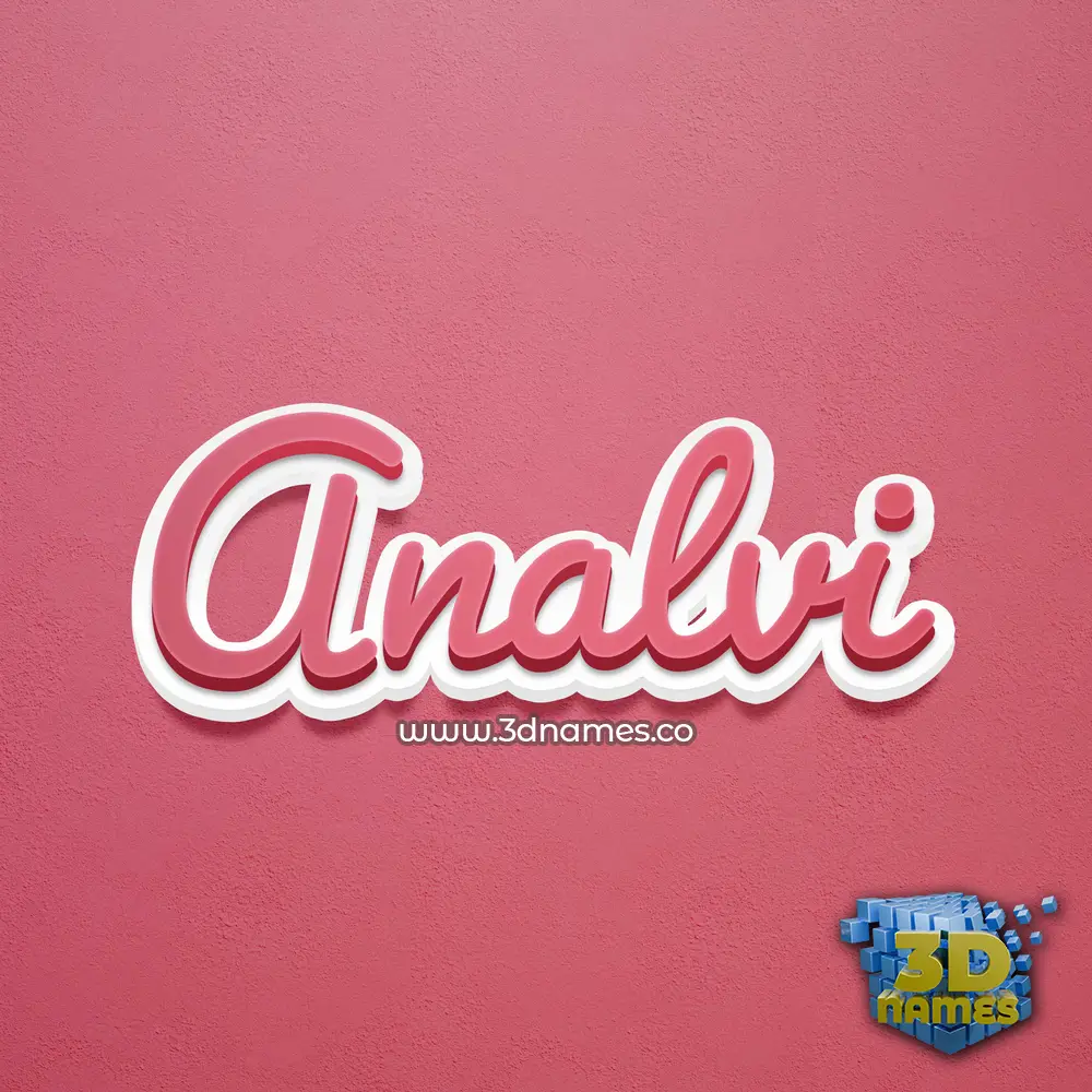 analvi in Red Scribble style - 3D name wallpaper