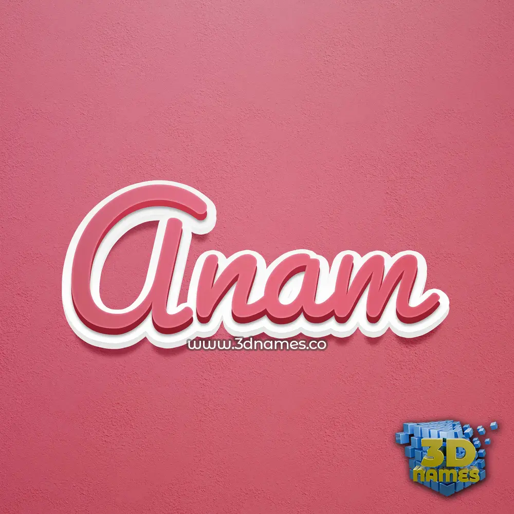 anam in Red Scribble style - 3D name wallpaper