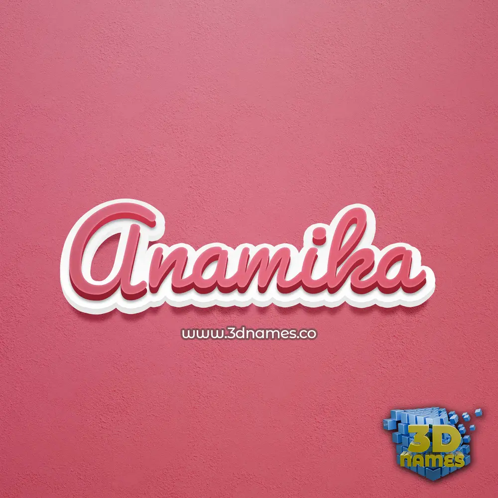 anamika in Red Scribble style - 3D name wallpaper