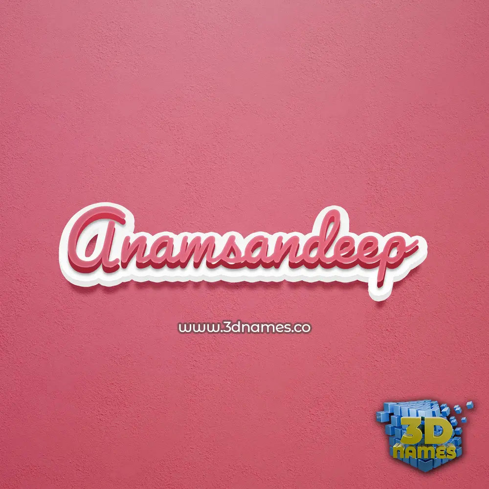 anamsandeep in Red Scribble style - 3D name wallpaper
