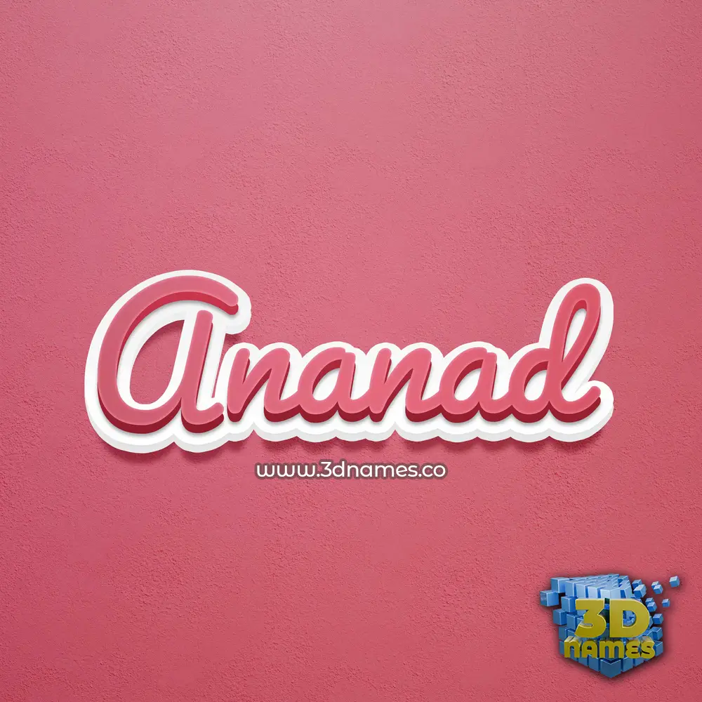 ananad in Red Scribble style - 3D name wallpaper