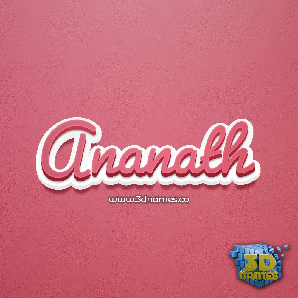 ananath in Red Scribble style - 3D name wallpaper