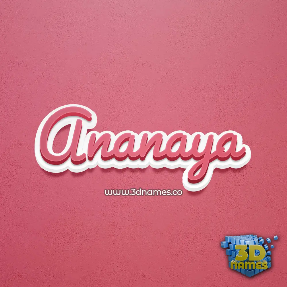 ananaya in Red Scribble style - 3D name wallpaper