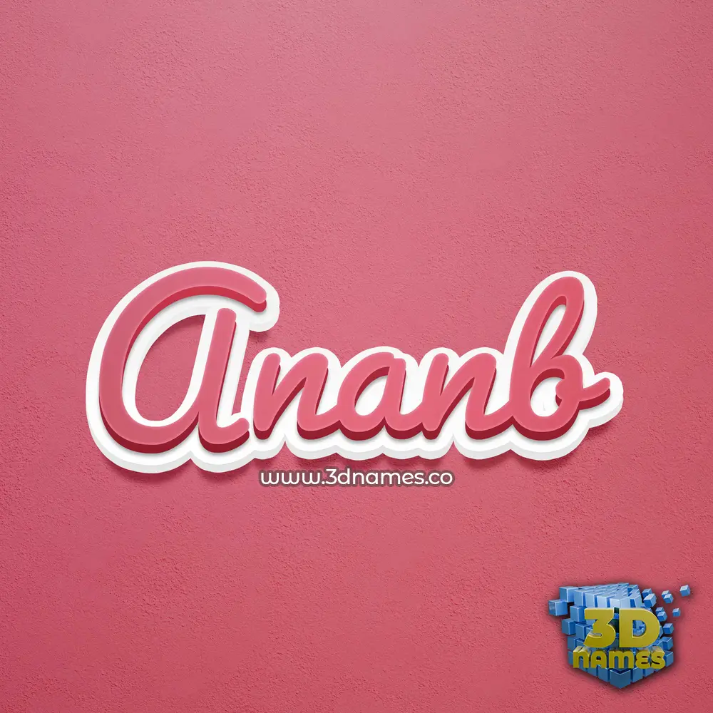 ananb in Red Scribble style - 3D name wallpaper