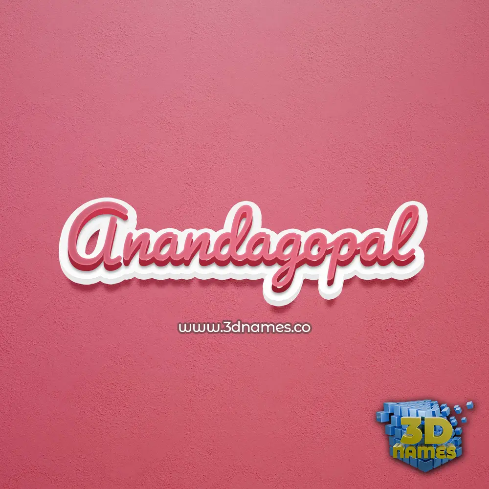anandagopal in Red Scribble style - 3D name wallpaper