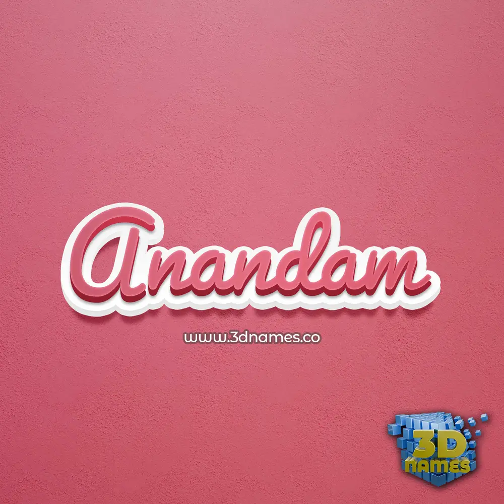 anandam in Red Scribble style - 3D name wallpaper