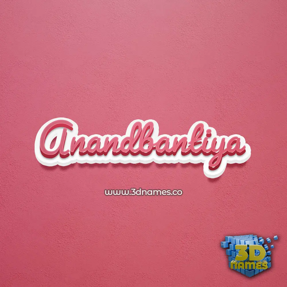anandbantiya in Red Scribble style - 3D name wallpaper