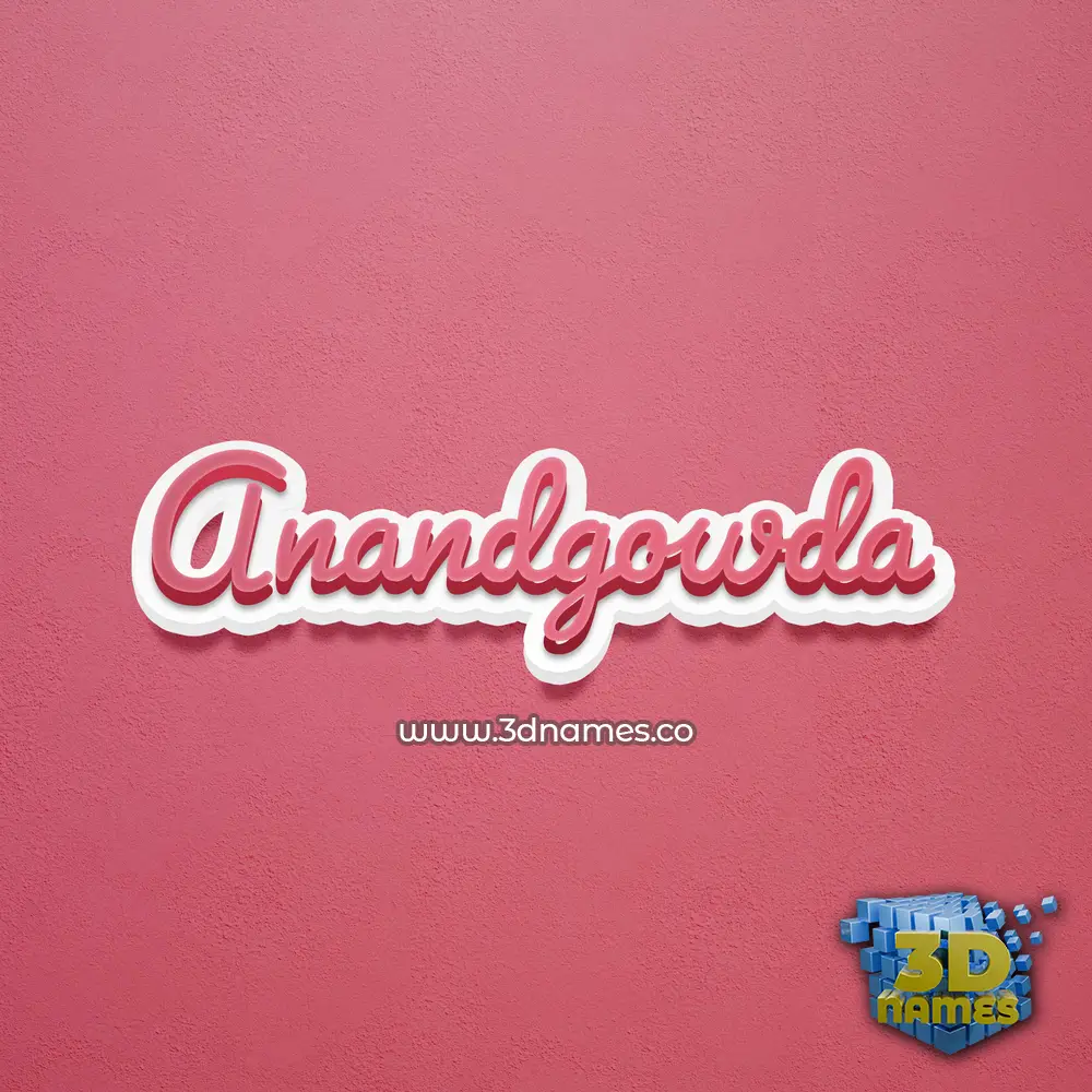anandgowda in Red Scribble style - 3D name wallpaper