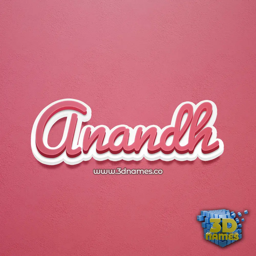anandh in Red Scribble style - 3D name wallpaper