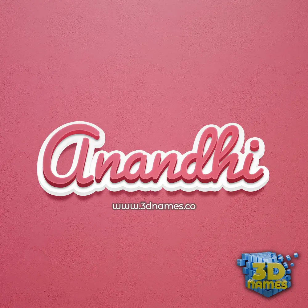 anandhi in Red Scribble style - 3D name wallpaper