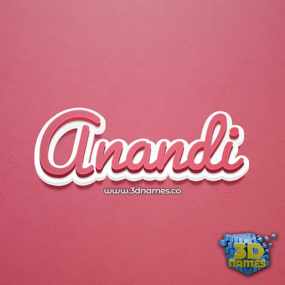 anandi in Red Scribble style - 3D name wallpaper