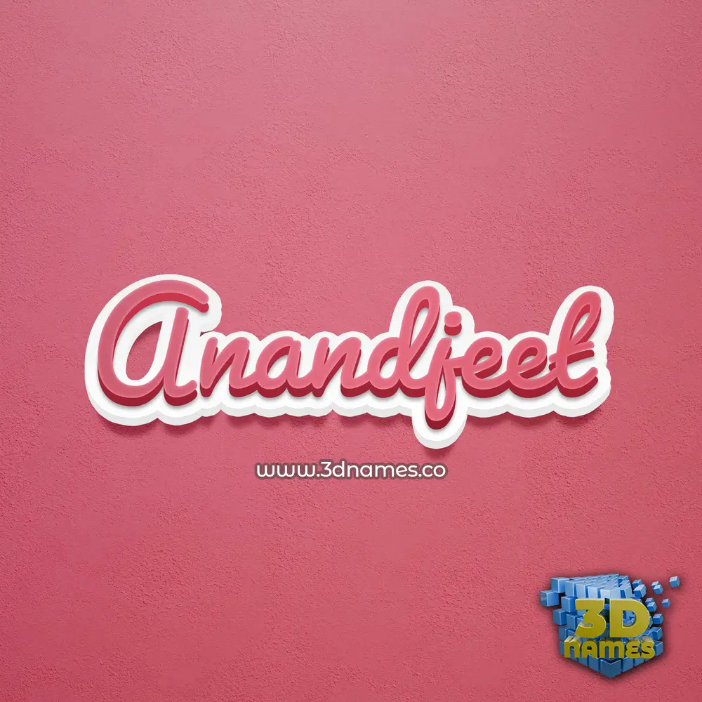 anandjeet in Red Scribble style - 3D name wallpaper
