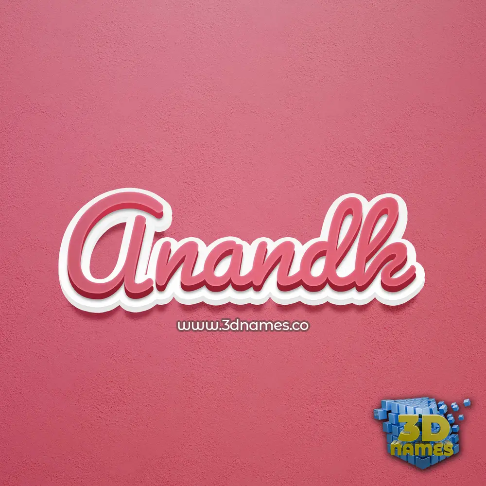 anandk in Red Scribble style - 3D name wallpaper