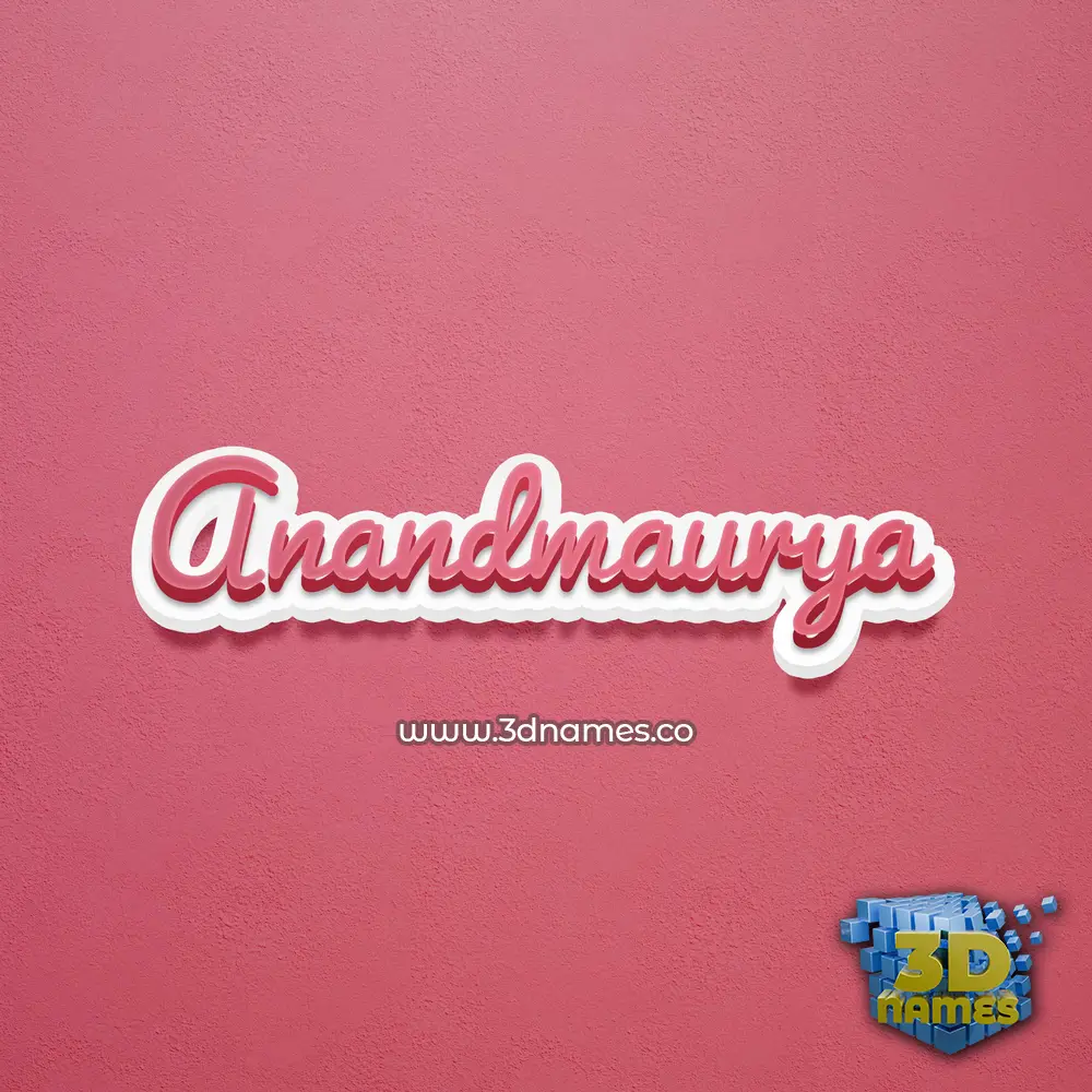 anandmaurya in Red Scribble style - 3D name wallpaper